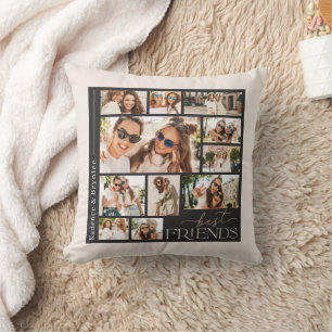 Any Colours Modern 11 Photo Collage Best Friends  Throw Pillow