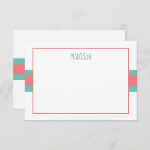 Any Colours Ribbon Stripes Personalized Note Cards