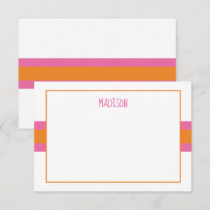 Any Colours Ribbon Stripes Personalized Note Cards