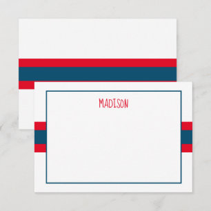 Any Colours Ribbon Stripes Personalized Note Cards