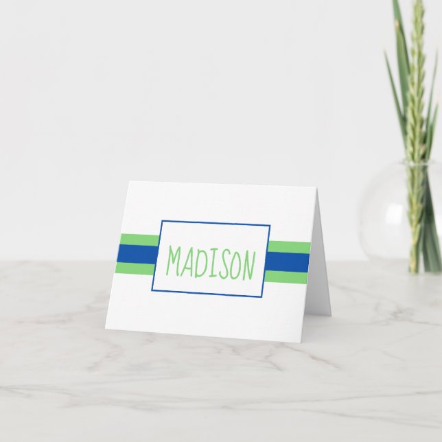 Any Colours Ribbon Stripes Personalized Note Cards (Front)