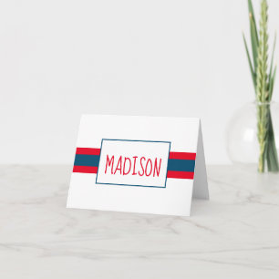 Any Colours Ribbon Stripes Personalized Note Cards