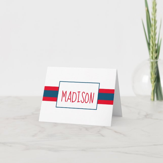 Any Colours Ribbon Stripes Personalized Note Cards (Front)