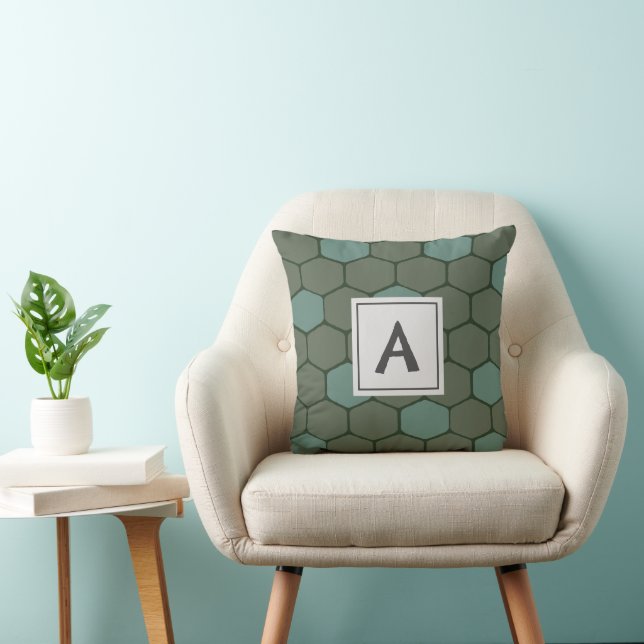 Any Colours Rustic Geometric Monogram Throw Pillow (Chair)