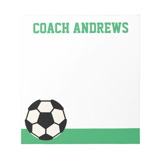 Any Colours Soccer Personalized Notepad (Front)