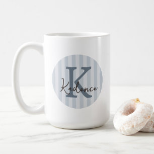 Any Colours Striped Circle Custom Monogram  Coffee Mug