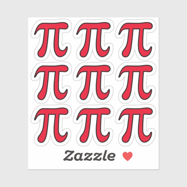 Any custom colour pi symbol stickers (Sheet)