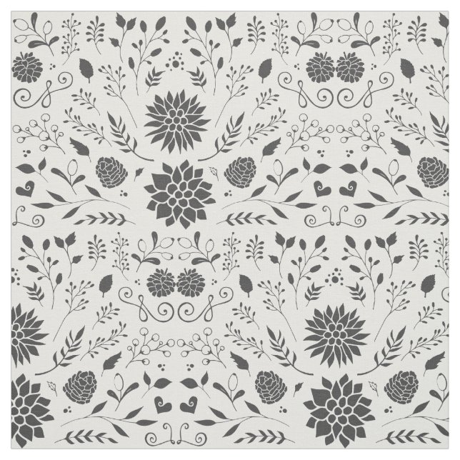 Any Custom Colour Rustic Floral Pattern Fabric (Swatch)