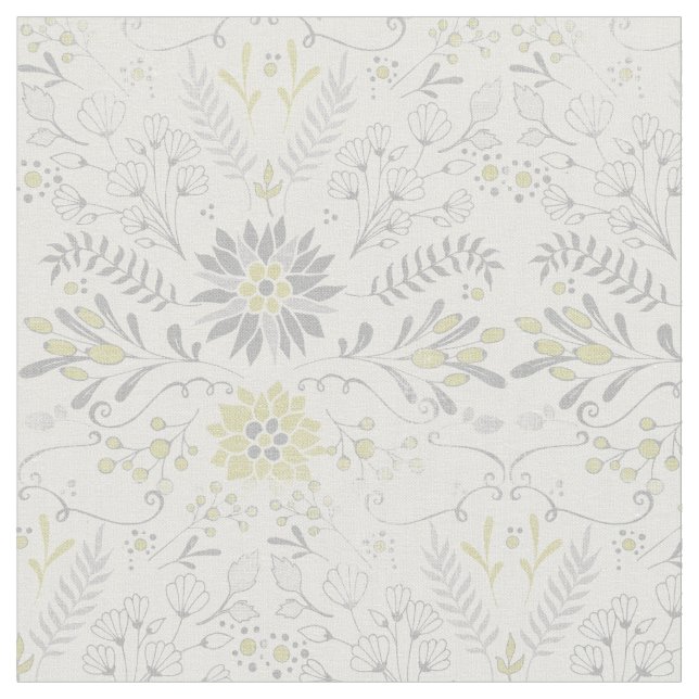 Any Custom Colour Rustic Floral Pattern Fabric (Close Up)
