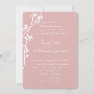 Any Custom Colour Wild Flower Branch Wedding Invitation