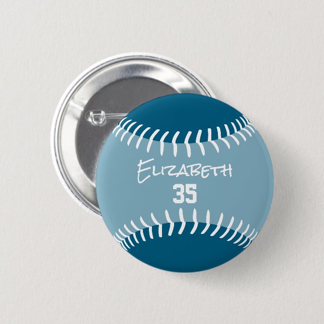 ANY custom colours softball baseball 2 Inch Round Button (Front & Back)