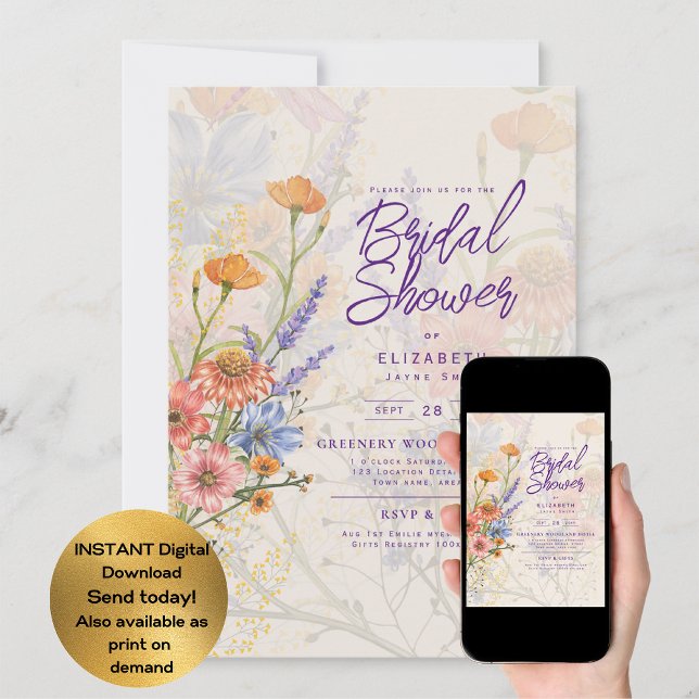 ANY EVENT Boho Wildflowers Garden Party  Invitation (Creator Uploaded)