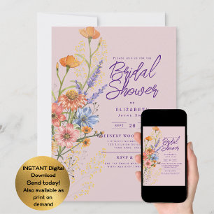 ANY EVENT Boho Wildflowers Garden Party  Invitation