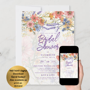 ANY EVENT Boho Wildflowers Garden Party  Invitation