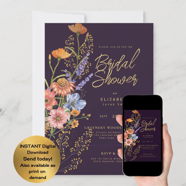 ANY EVENT Boho Wildflowers Garden Party  Invitation (Creator Uploaded)
