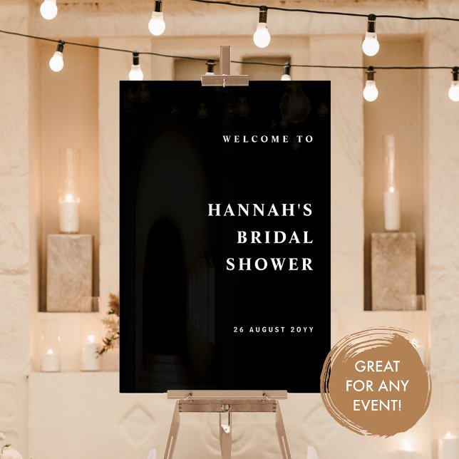 Any Event, Elegant and Modern Welcome Black Acrylic Sign (Creator Uploaded)