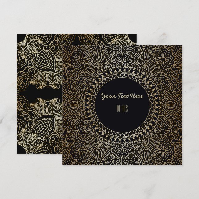 Any Event Elegant Gold Mandala Save The Date (Front/Back)