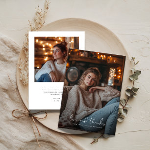 Any Event Love & Thanks 2 Photo Bridal Shower Thank You Card