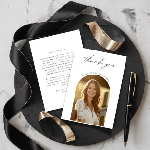 Any Event Simple Arch Photo Bridal Shower Thank You Card