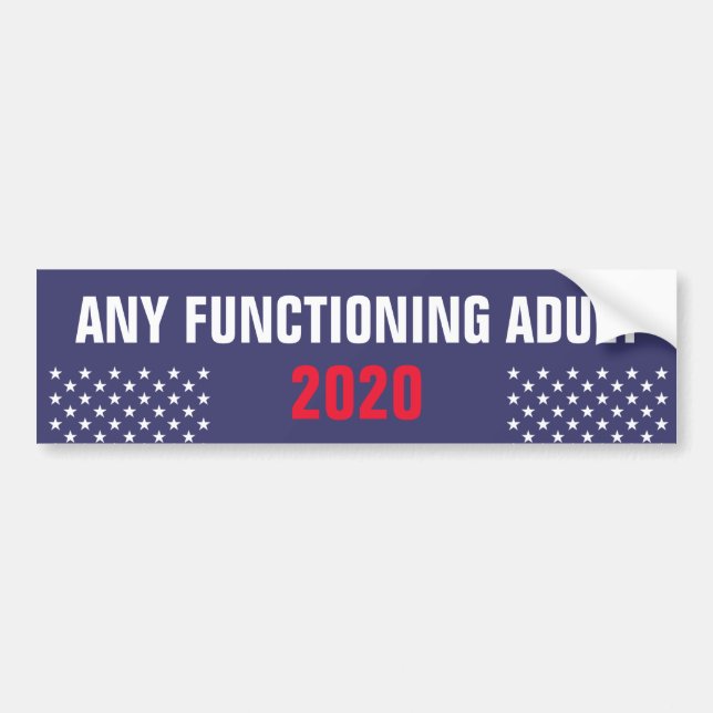 Any Functioning Adult 2020 Bumper Sticker (Front)