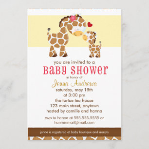 Any Gender Cute Giraffe Baby Shower Invitation