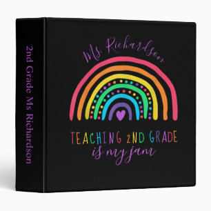 Any Grade Bright Rainbow Teaching is my Jam Binder