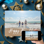 Any Greeting Custom Colour Backer Hanukkah Photo Holiday Card<br><div class="desc">Customize the greeting on the front,  name,  and message eon the back along with your photo.</div>