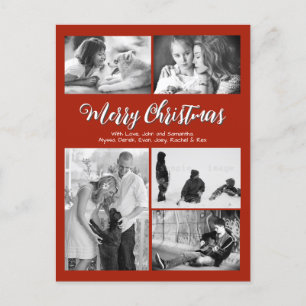 Any Greeting Multi Photo Family Christmas Postcard