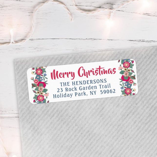 Any Greeting Retro Holiday Floral Return Address (Creator Uploaded)