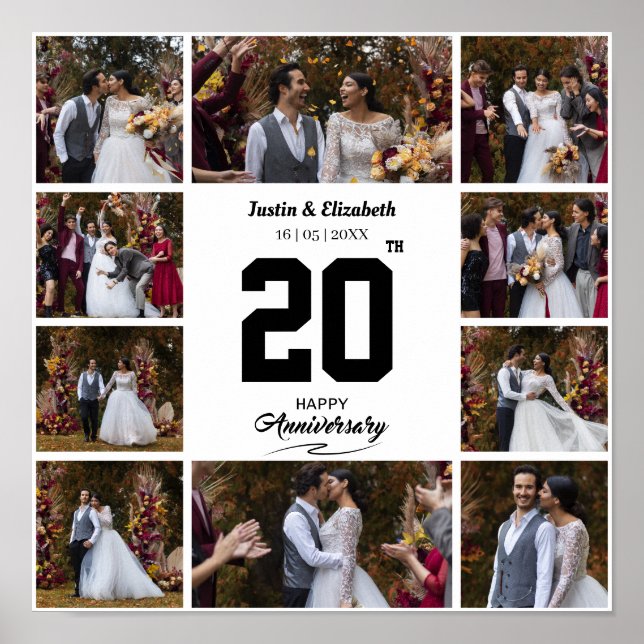 Any Happy Anniversary 10 Photo Collage Poster (Front)