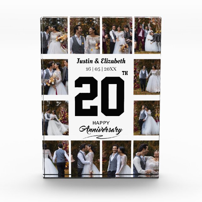 Any Happy Anniversary 12 Photo Collage Block (Front)