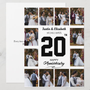 Any Happy Anniversary 12 Photo Collage Card