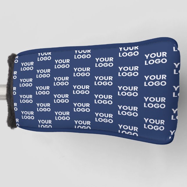 Any Image or Business Logo Editable Dark Navy Blue Golf Head Cover (Front)