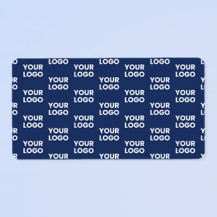 Any Image or Business Logo Editable Dark Navy Blue Label