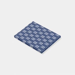 Any Image or Business Logo Editable Dark Navy Blue Post-it Notes