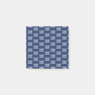 Any Image or Business Logo Editable Dark Navy Blue Post-it Notes