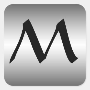 Any Initial Monogram On Metal Look Stickers