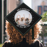 Any Inspirational Quote & Photo Black and White Graduation Cap Topper<br><div class="desc">Add an elegant personalized touch to your college or high school commencement with this custom photo black and white inspirational graduation cap topper. Quote can be customized to any favourite motivational saying, school name and degree, thanks mom and dad, or other message of your choice. (IMAGE PLACEMENT TIP: An easy...</div>