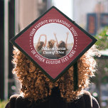 Any Inspirational Quote Photo Brushed Red & White Graduation Cap Topper<br><div class="desc">Add an elegant personalized touch to your college or high school commencement with this burgundy red and white custom photo inspirational graduation cap topper. Quote can be customized to any favourite motivational saying, school name and degree, thanks mom and dad, or other message of your choice. (IMAGE PLACEMENT TIP: An...</div>