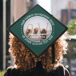 Any Inspirational Quote & Photo Dark Green & White Graduation Cap Topper<br><div class="desc">Add an elegant personalized touch to your college or high school commencement with this custom photo green and white inspirational graduation cap topper. Quote can be customized to any favourite motivational saying, school name and degree, thanks mom and dad, or other message of your choice. (IMAGE PLACEMENT TIP: An easy...</div>