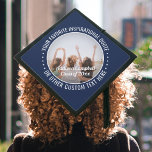 Any Inspirational Quote & Photo Navy Blue & White Graduation Cap Topper<br><div class="desc">Add an elegant personalized touch to your college or high school commencement with this custom photo navy blue and white inspirational graduation cap topper. Quote can be customized to any favourite motivational saying, school name and degree, thanks mom and dad, or other message of your choice. (IMAGE PLACEMENT TIP: An...</div>