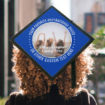 Any Inspirational Quote & Photo Royal Blue & White Graduation Cap Topper<br><div class="desc">Add an elegant personalized touch to your college or high school commencement with this custom photo royal blue and white inspirational graduation cap topper. Quote can be customized to any favourite motivational saying, school name and degree, thanks mom and dad, or other message of your choice. (IMAGE PLACEMENT TIP: An...</div>