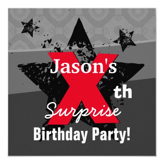 Any KIDS Year Surprise Birthday Charcoal Grunge CX Card