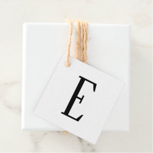 Any Letter Black & White or DIY Colours Favour Tags