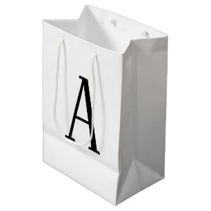 Any Letter   Black & White or DIY Colours  Medium Gift Bag