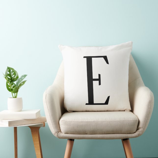 Any Letter | Black & White or DIY Colours  Throw Pillow (Chair)