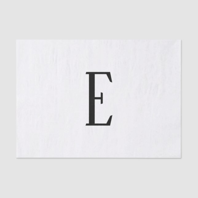 Any Letter | Black & White or DIY Colours  Tissue Paper (Front)