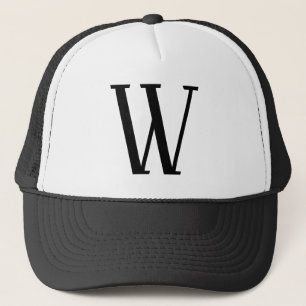 Any Letter Black & White or DIY Colours Trucker Hat