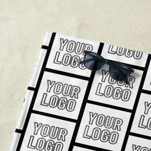 Any Logo or Image Repeating Pattern Beach Towel