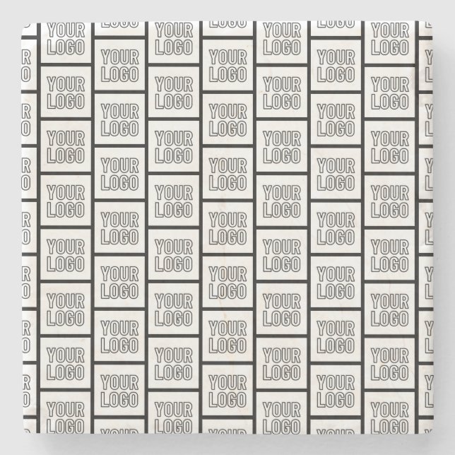 Any Logo or Image Repeating Pattern Stone Coaster (Front)